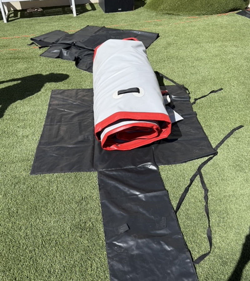 A Swole Slide rolled up for storage